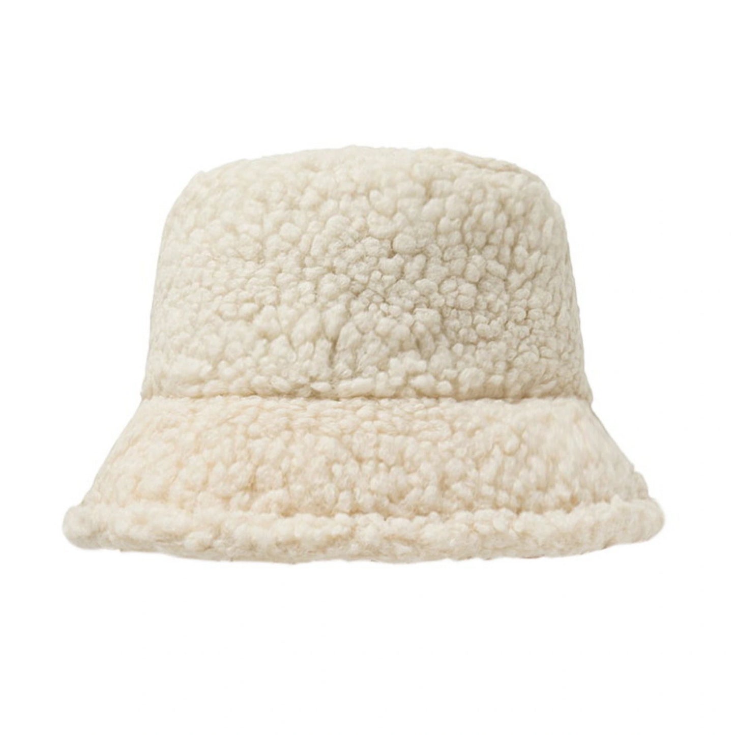 Fashion Hat | Teddy Fleece Textured Design – Cream