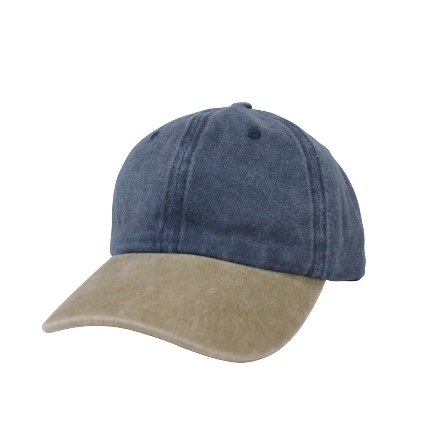Baseball Cap | Two Tone Washed Cotton Casual Style – Navy & Khaki