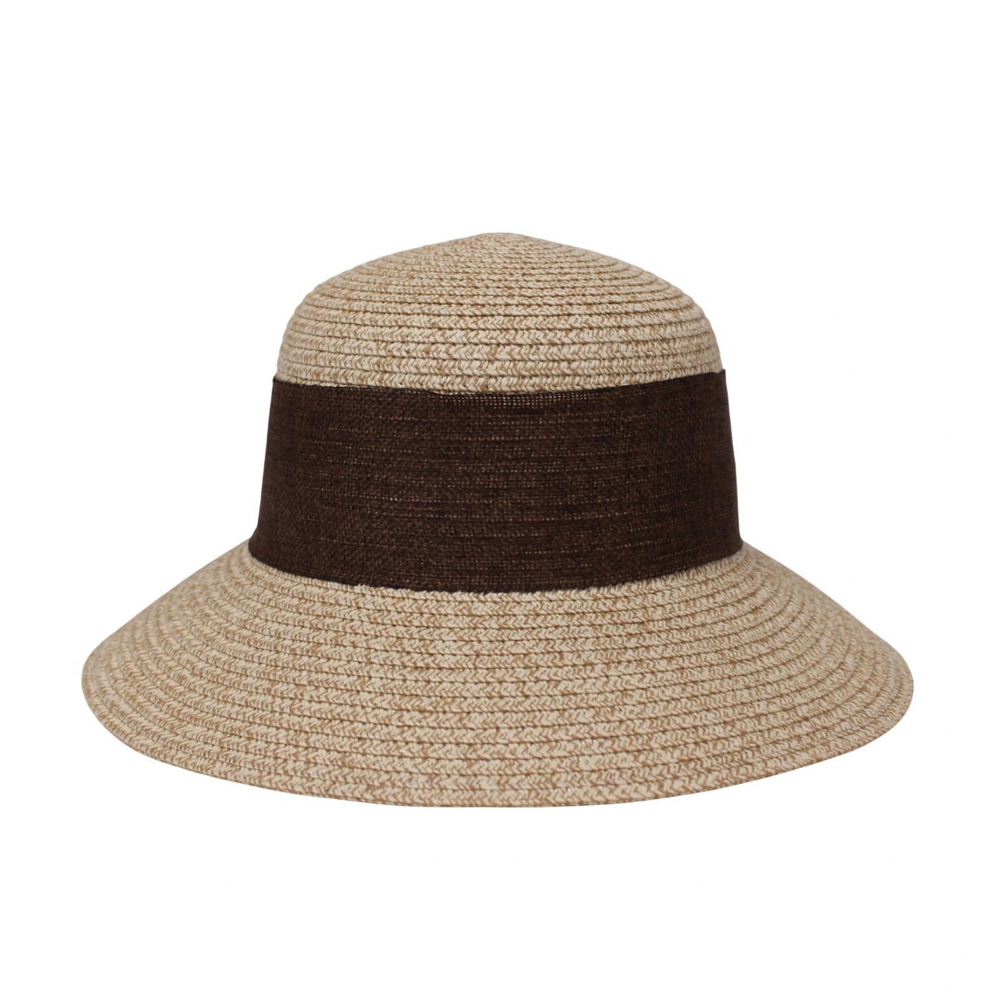 Short Brim Straw Hat | Oversized Bow Detail – Brown