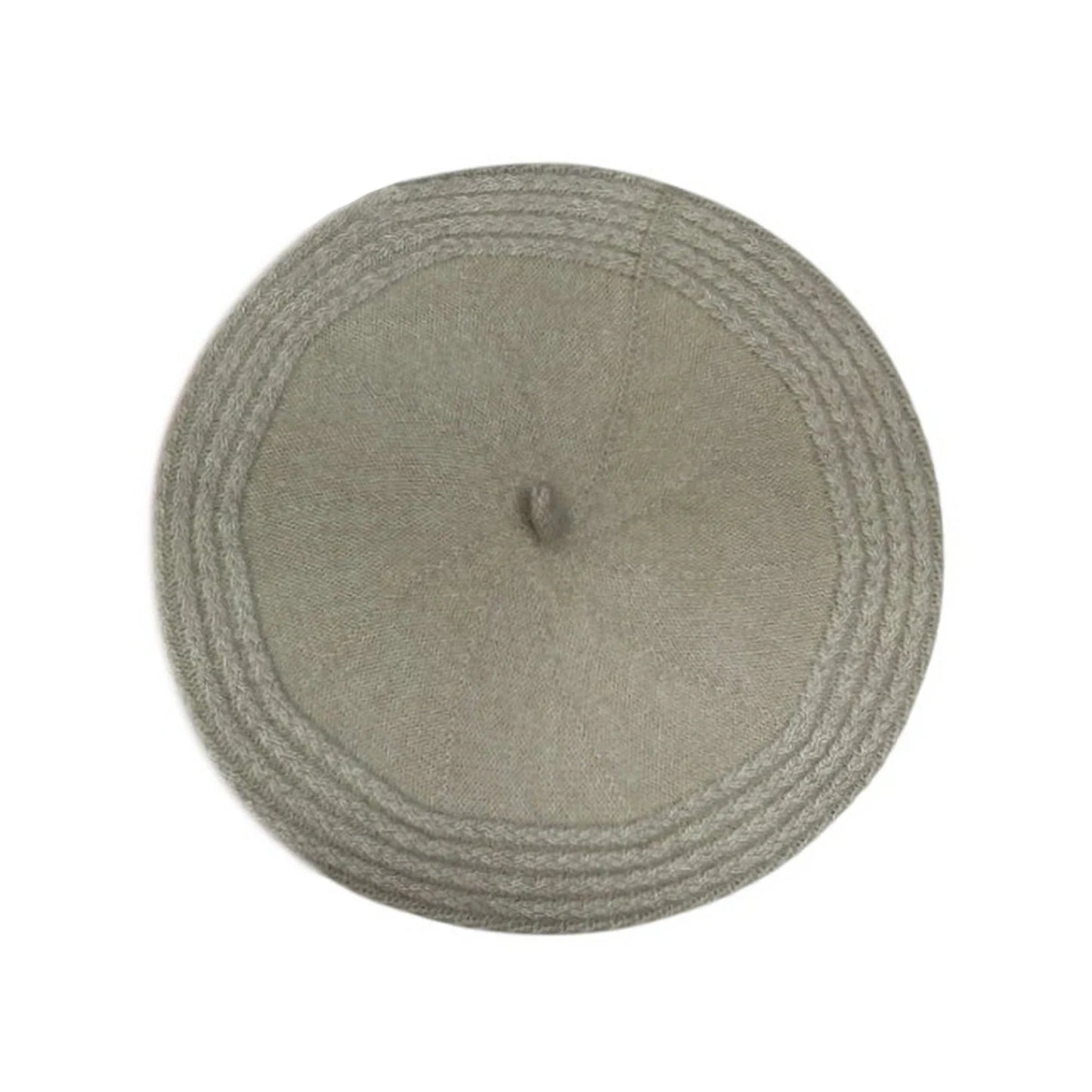 Fashion Hat | Braided Trim Beret – Khaki