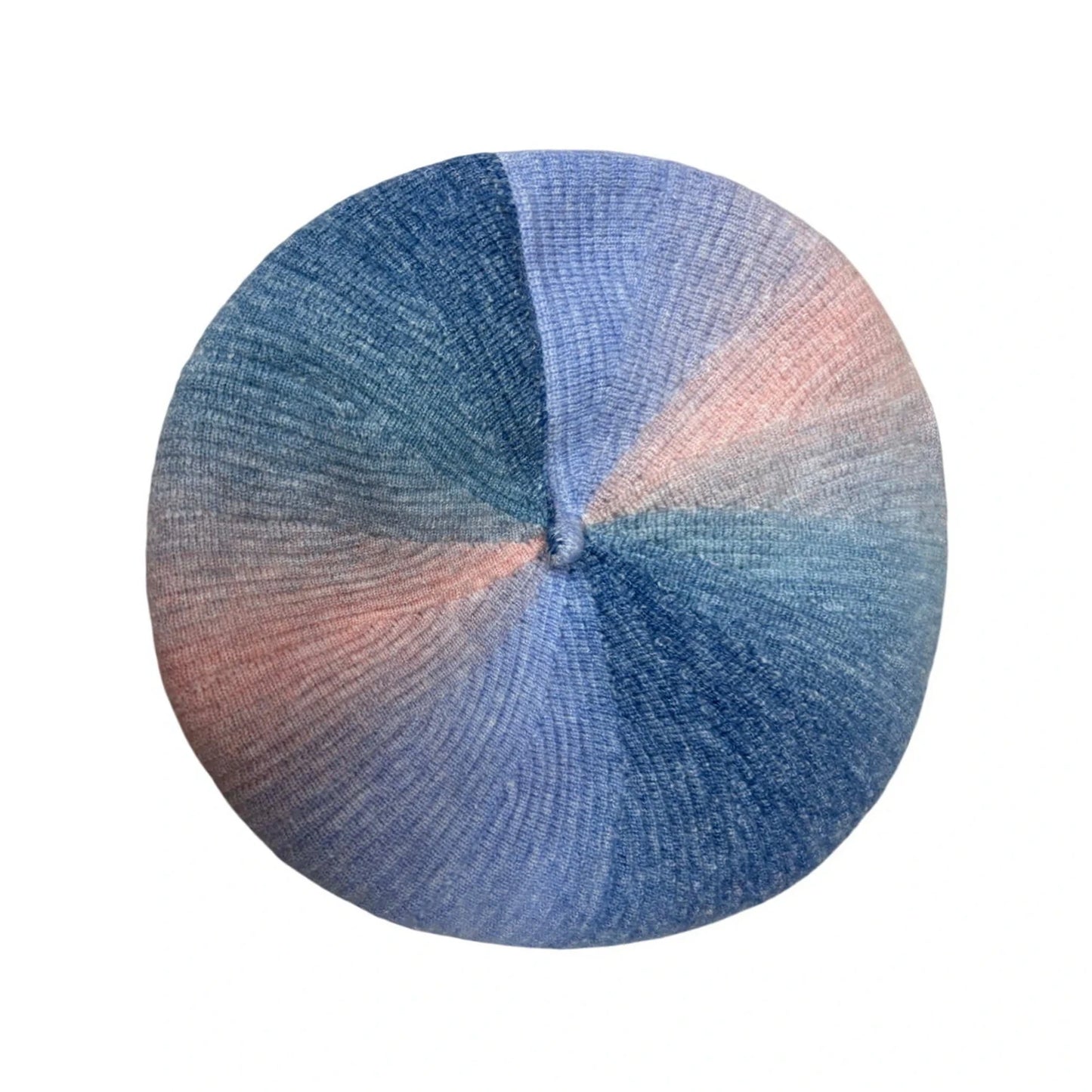 Fashion Hat | Gradient Spiral Knit Beret – Blue & Pink