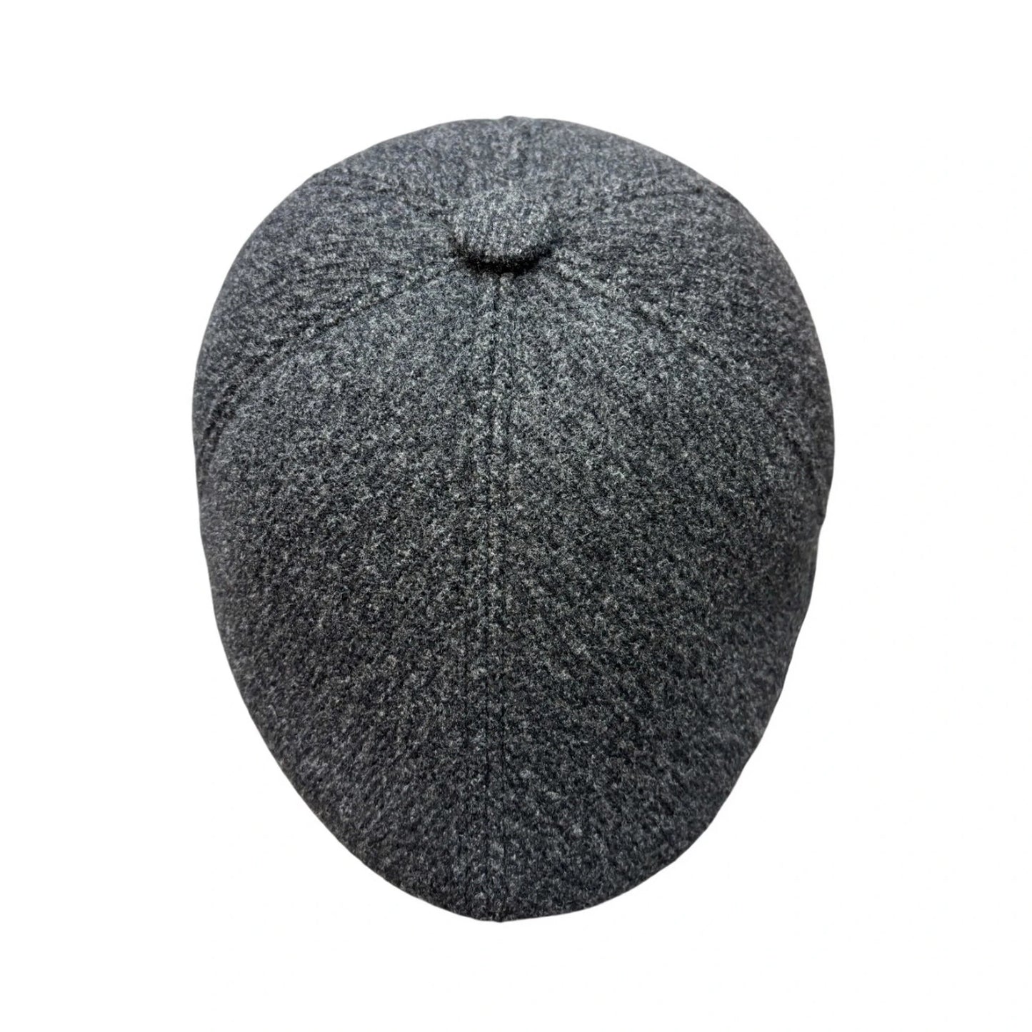 Flat Cap | Six-Panel Button Detail – Grey