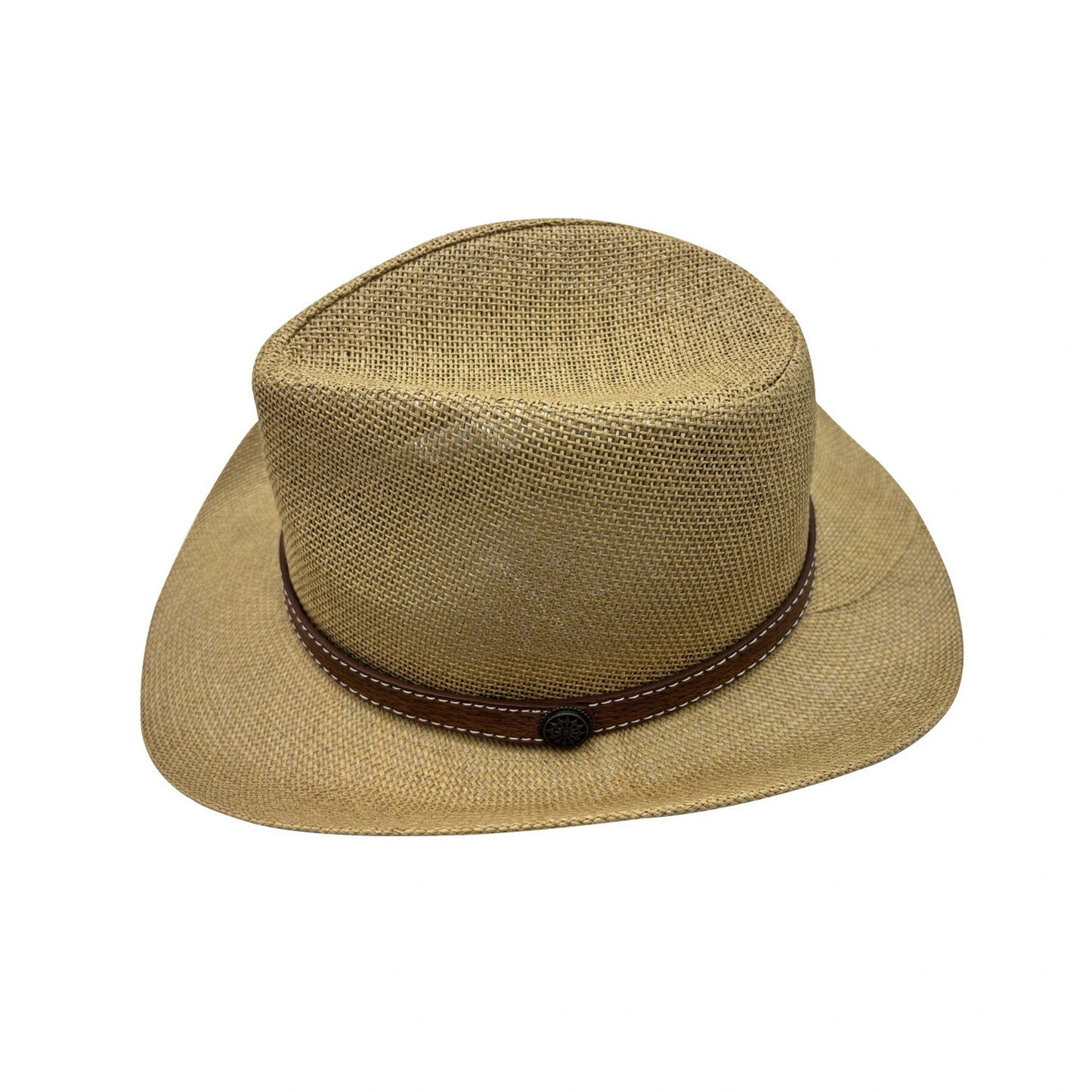 Straw Cowboy Hat | Breathable Tan Straw with Brown Leather Band – Brown