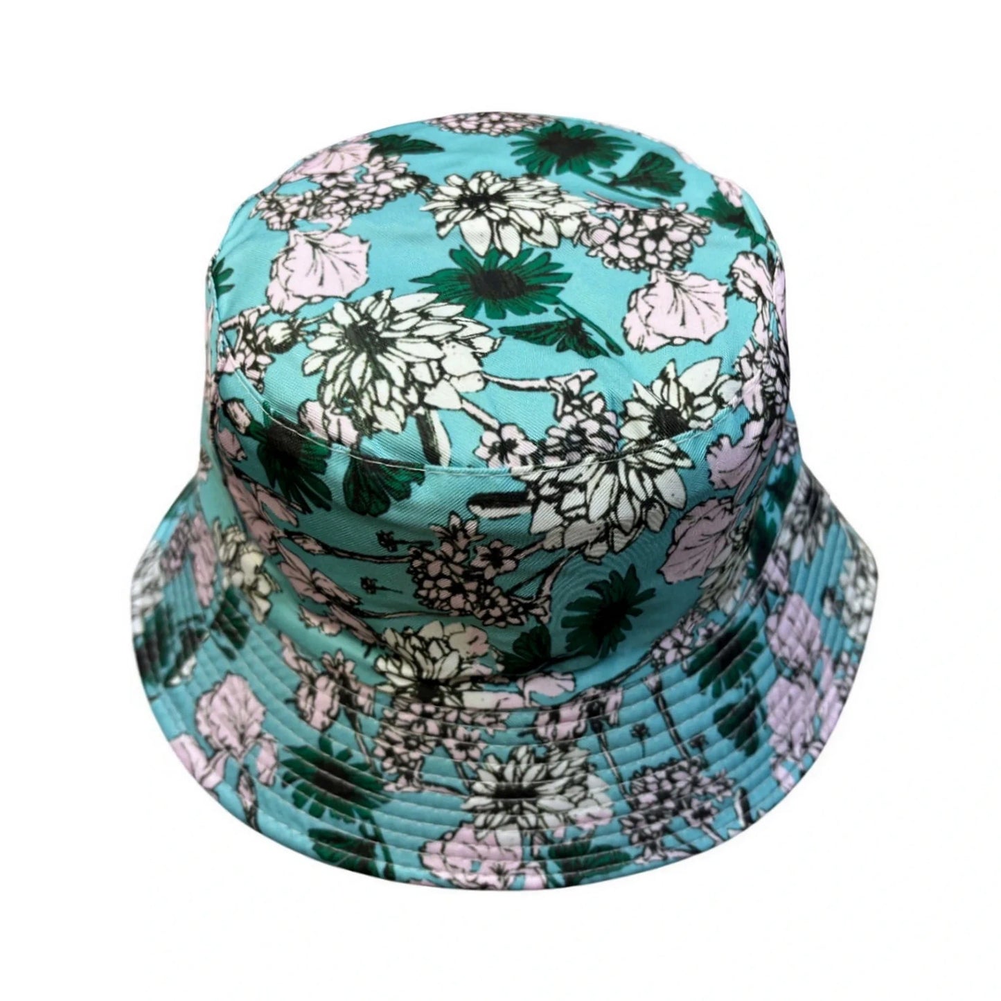 Patterned Bucket Hat | Turquoise Floral Print – Turquoise