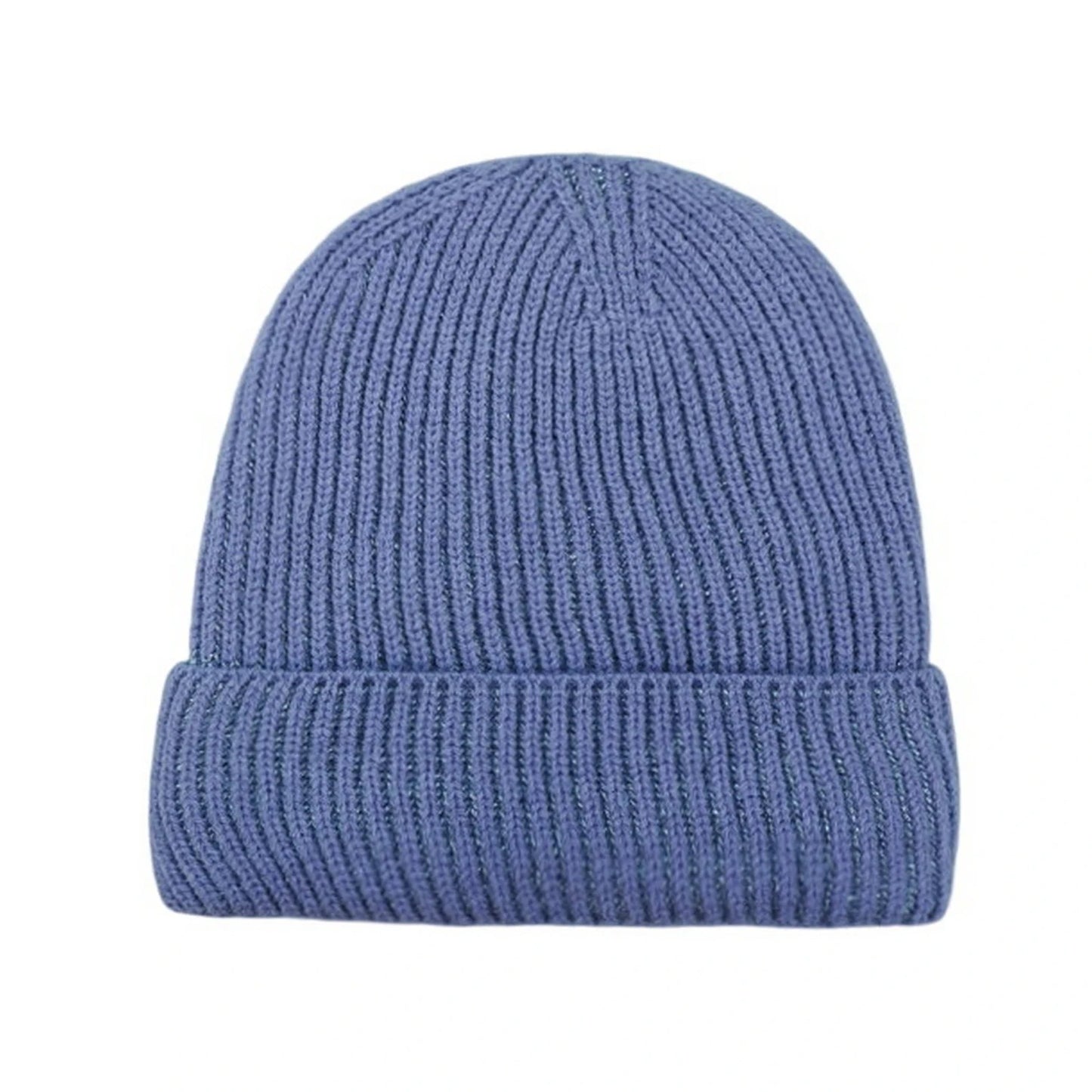 Ski Hat | Ribbed Knit Cuff – Slate Blue