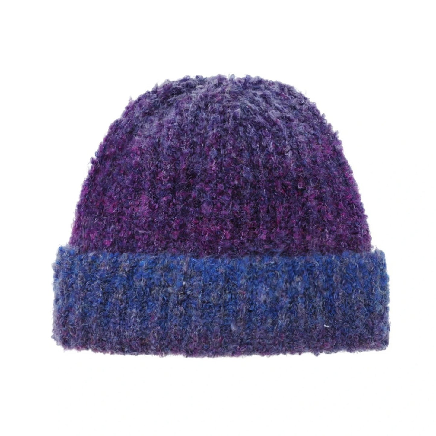Ski Hat | Two-Tone Contrast Design – Purple & Blue