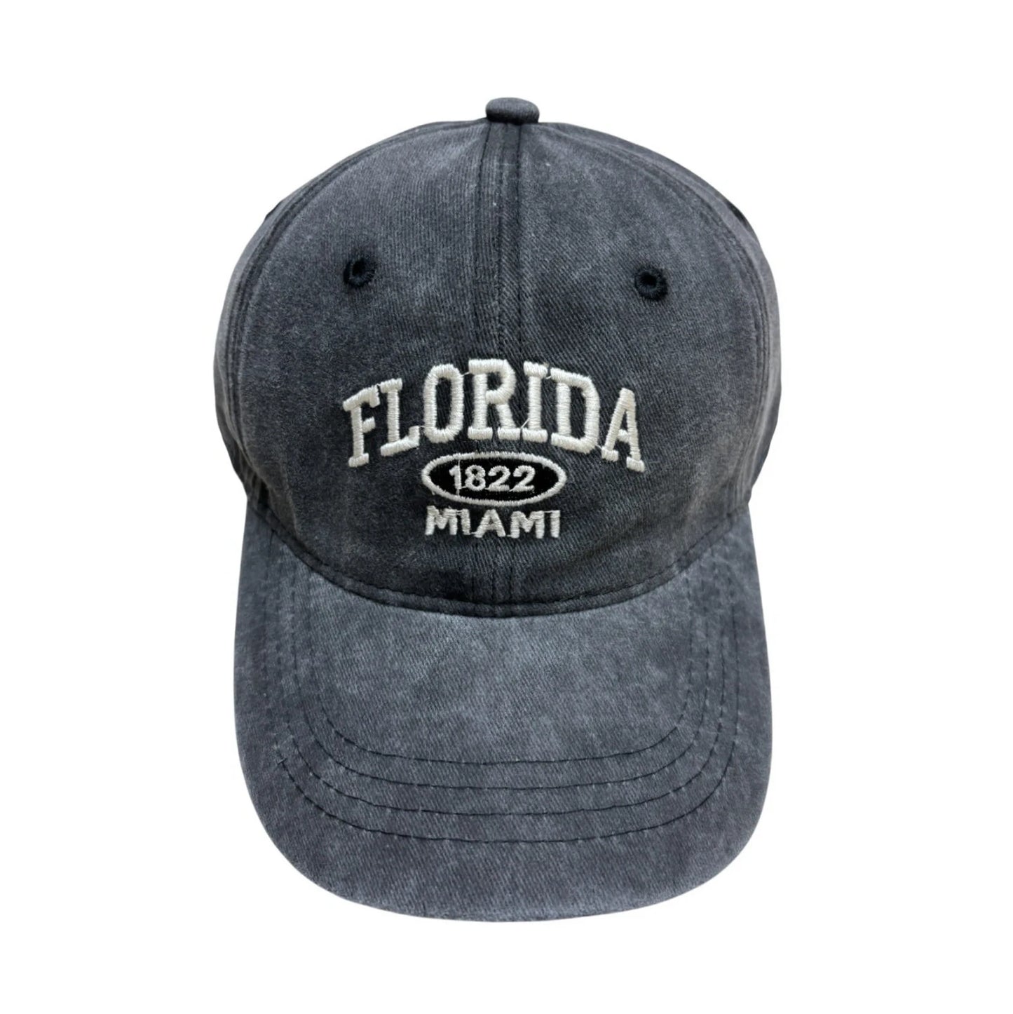 Baseball Cap | Vintage Washed & Multi-Line Embroidery – Grey