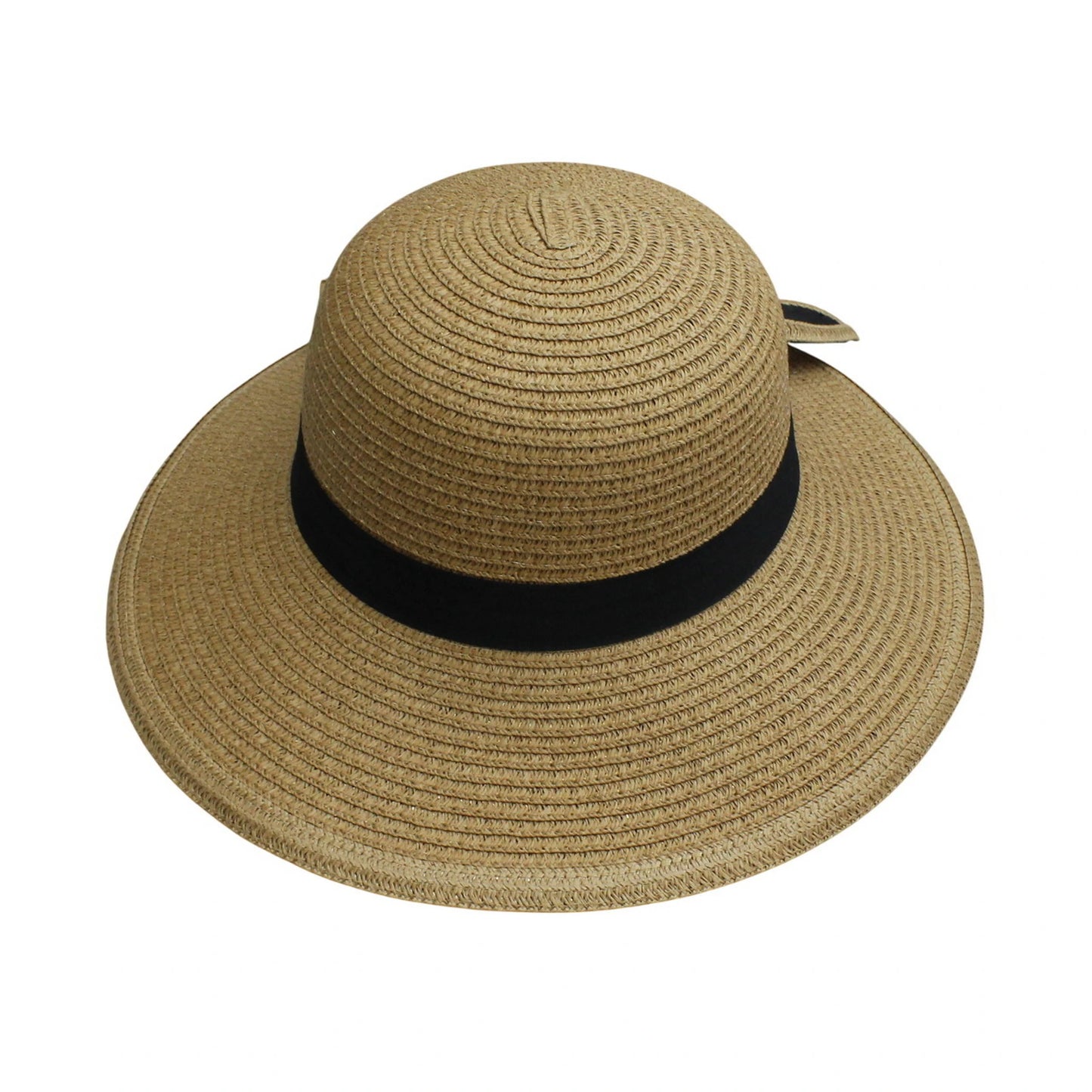 Short Brim Straw Hat | Scalloped Edge Bow – Natural