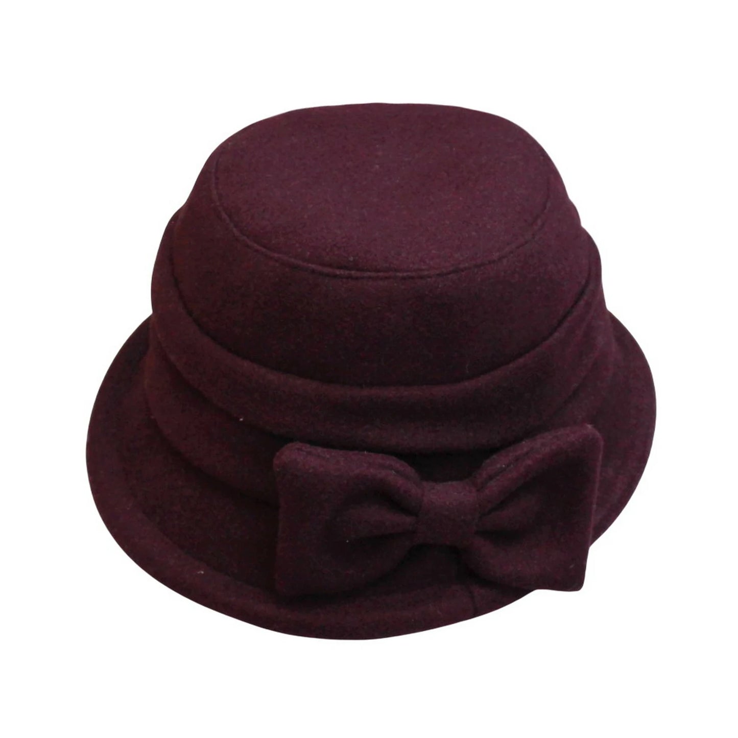 Fashion Hat | Solid Color with Side Bow – Burgundy