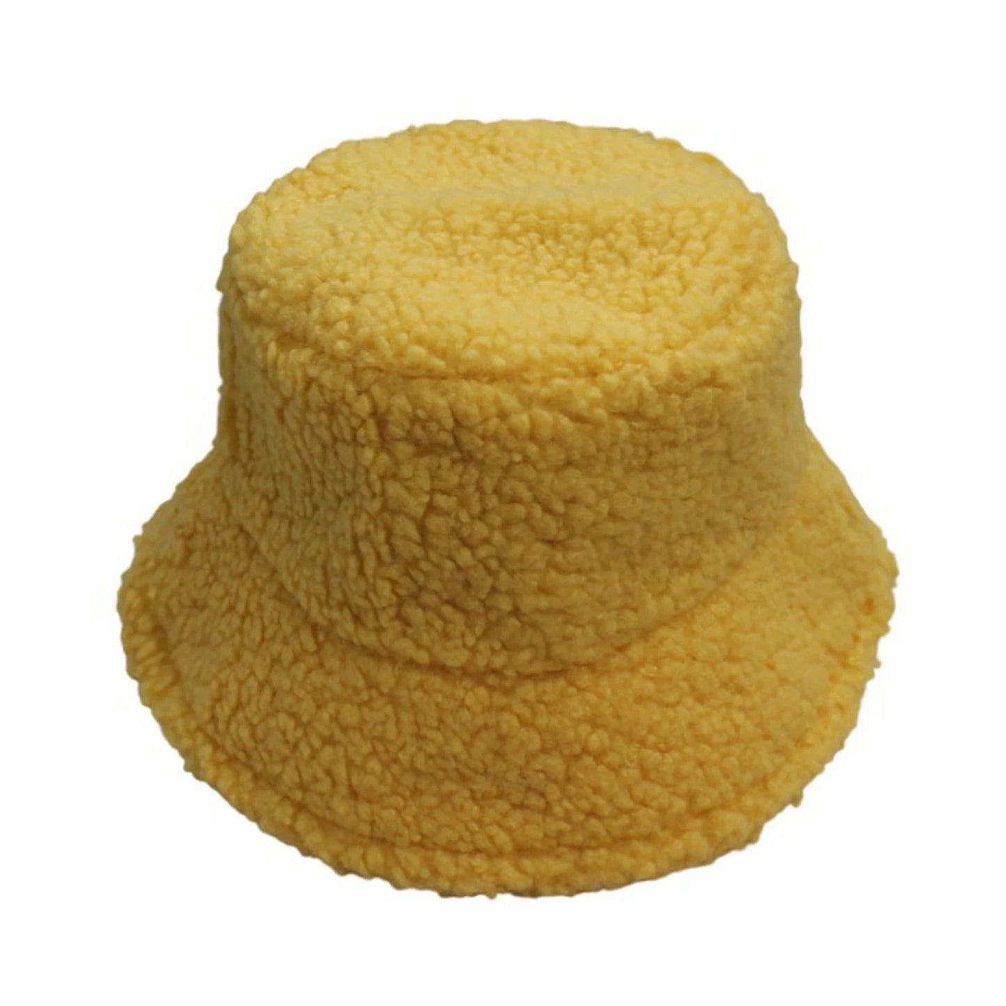Fashion Hat | Unisex Teddy Fleece Bucket Hat – Yellow