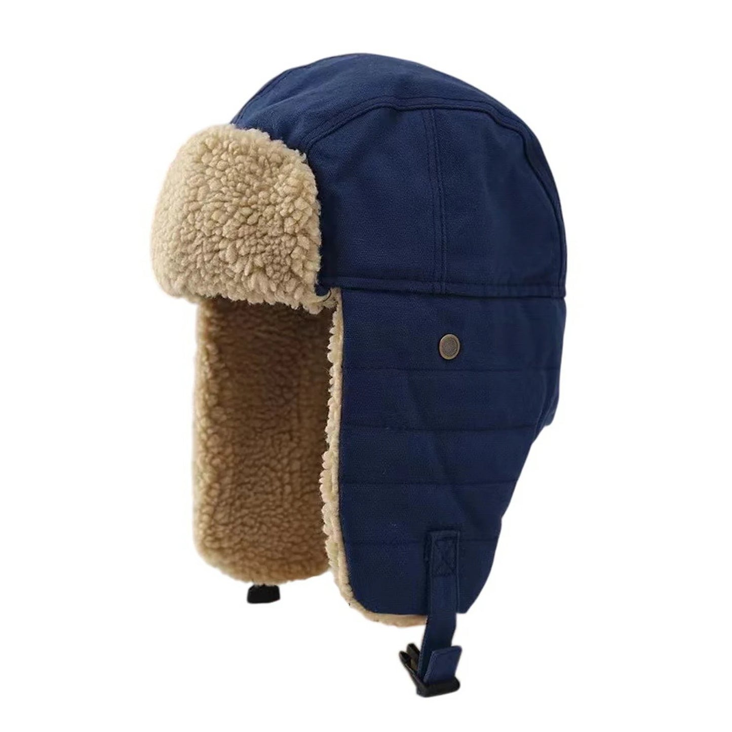 Trapper Hat | Winter Trapper with Sherpa-Style Lining – Deep Navy Blue