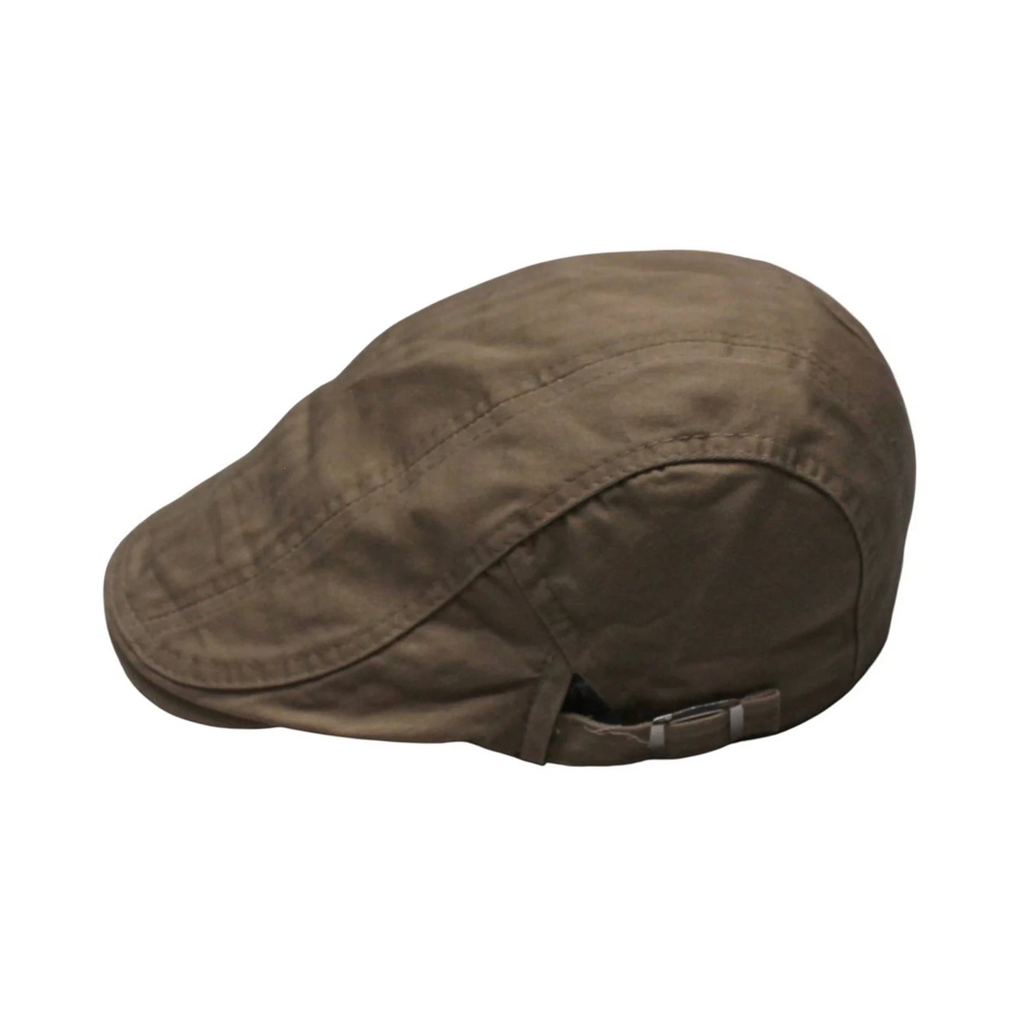 Flat Cap | Adjustable Metal Buckle Side Strap Design – Khaki