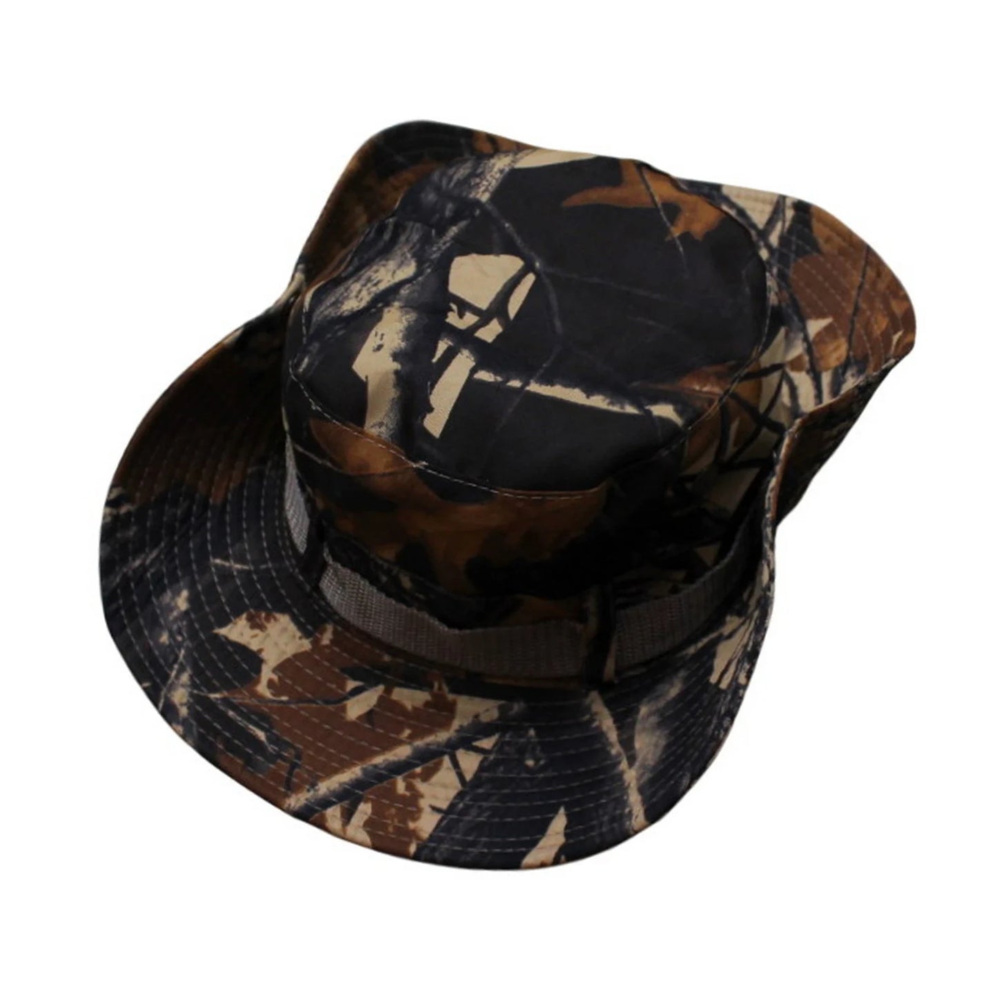 Camo Hat | Convertible Wide-Brim Leaf Camouflage – Brown