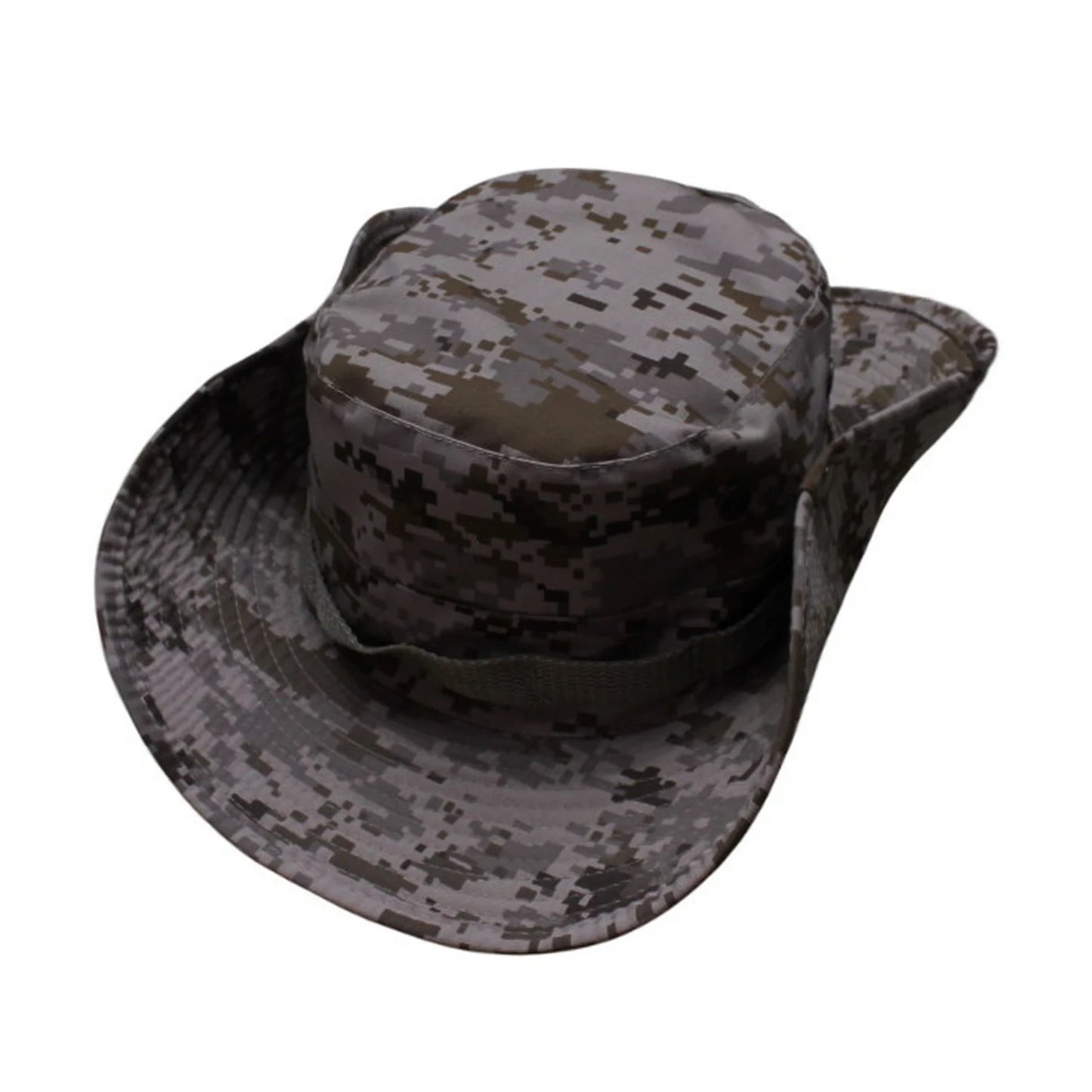 Camo Hat | Convertible Wide-Brim Desert Digital Camo with Green Trim – Grey