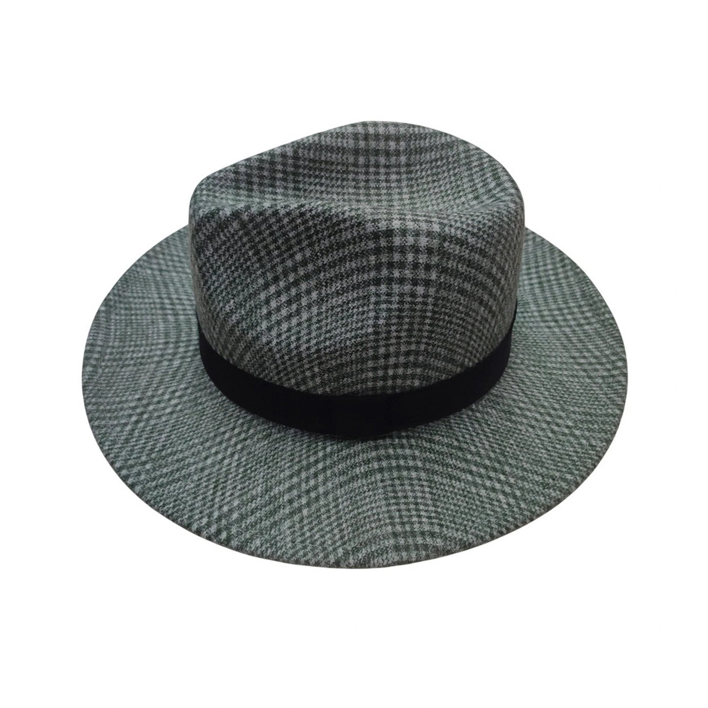 Fashion Hat | Houndstooth Check – Sage Green & Off-White