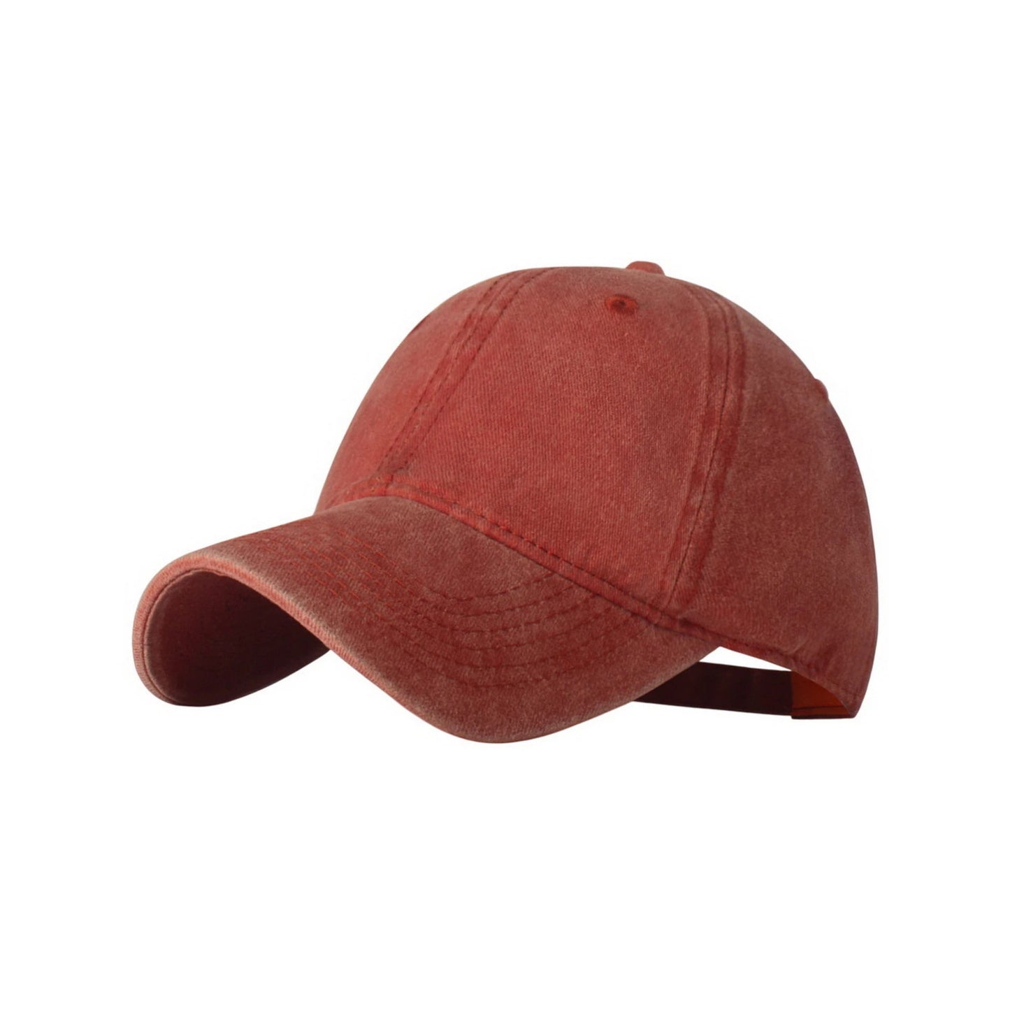Plain Cotton Baseball Cap | Vintage Washed Cotton – Washed Brick Red