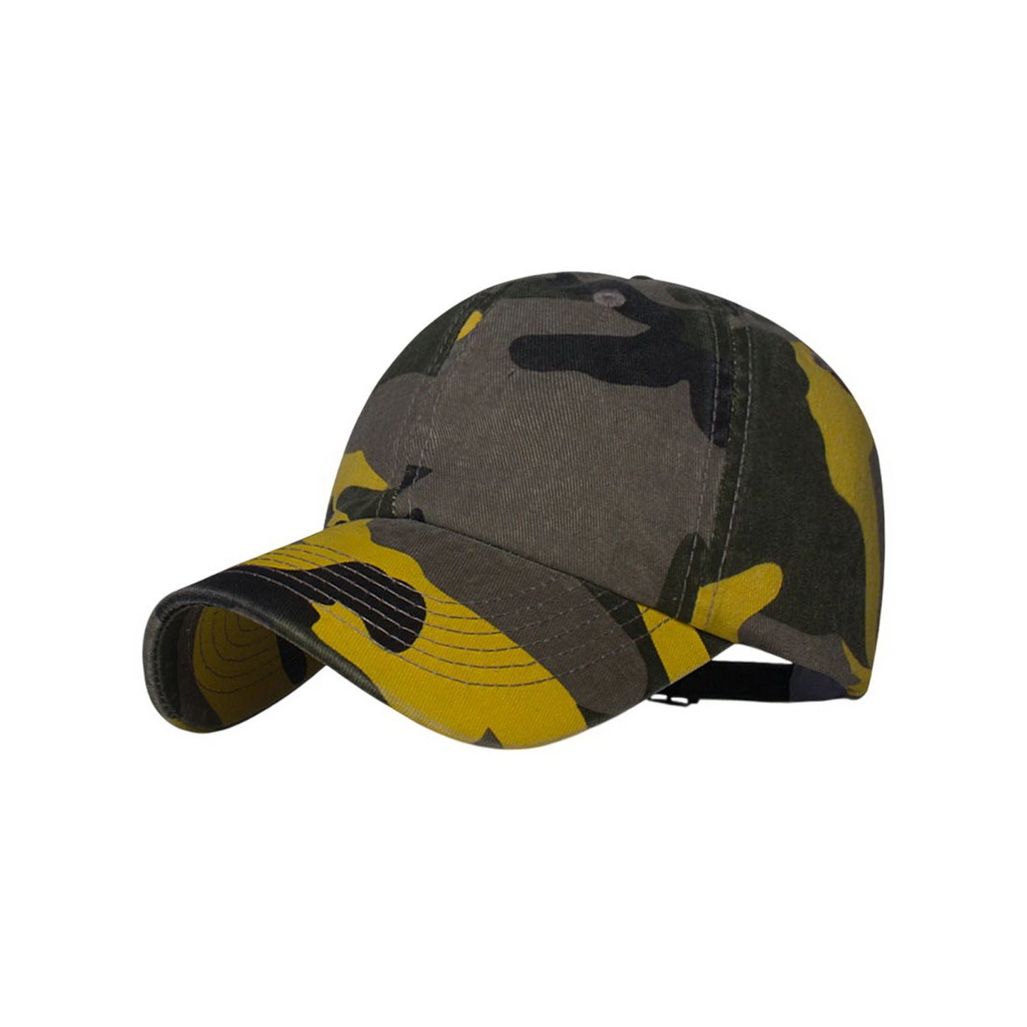 Camo Baseball Cap | Bold Yellow Camouflage Print – Yellow & Green