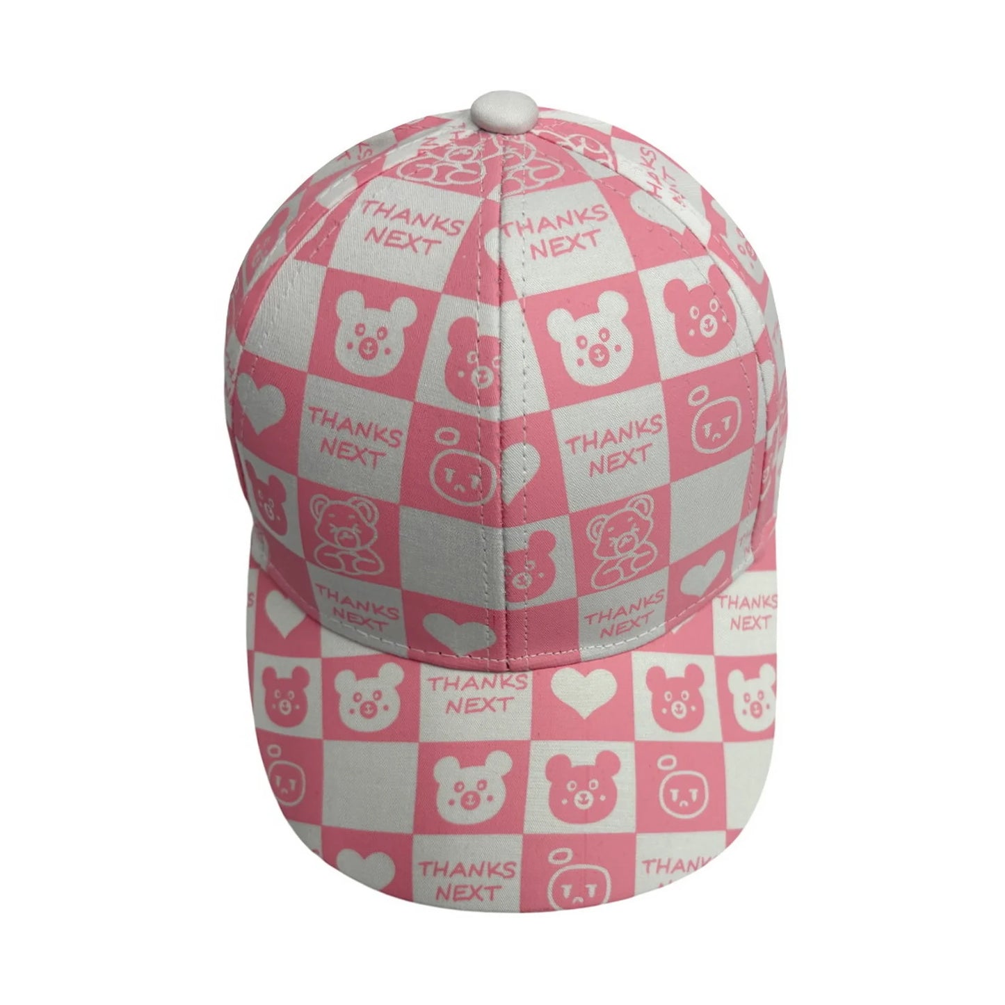 Patterned Baseball Cap | Kids Bear Print Pattern - Pink