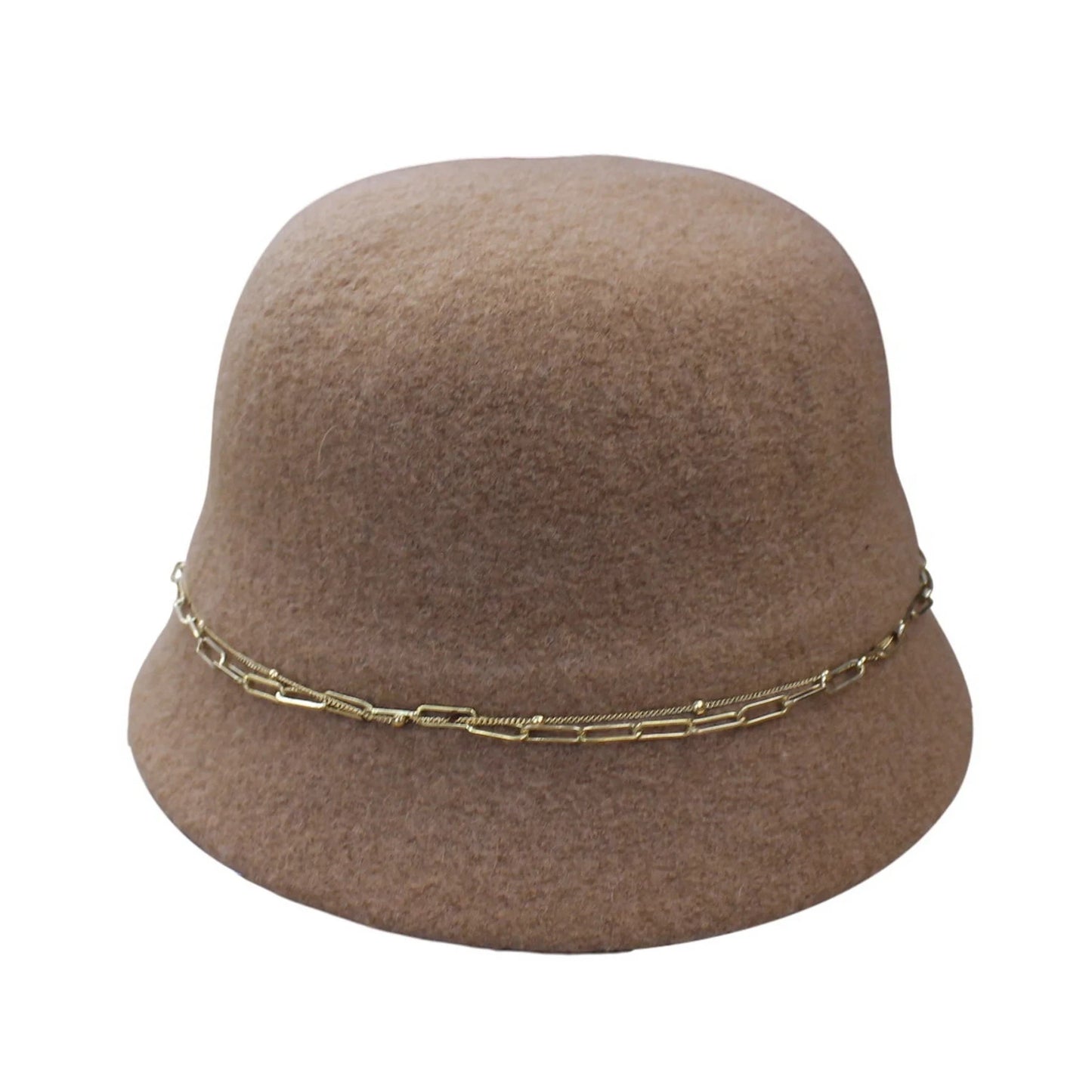 Fashion Hat | Double Layer Gold Chain – Camel