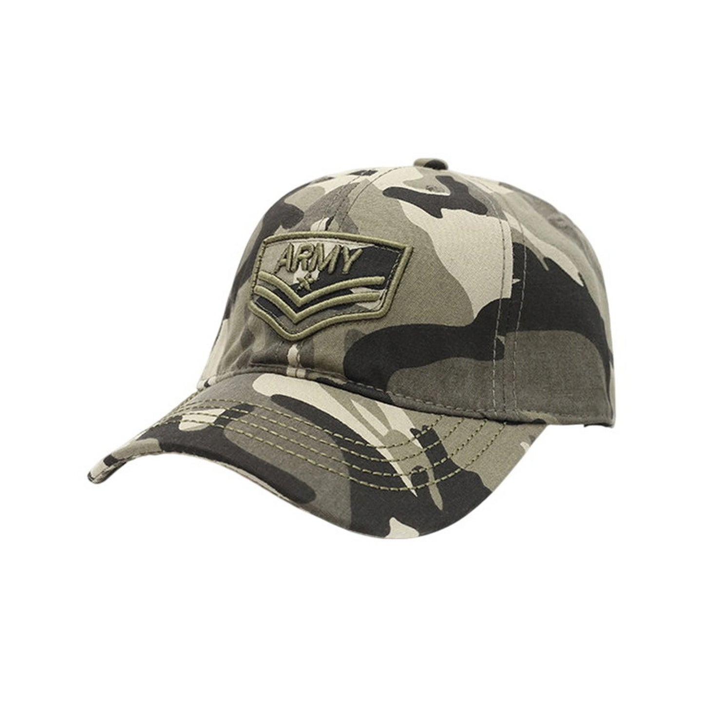 Camo Baseball Cap | ARMY Rank Patch – Grey & Black