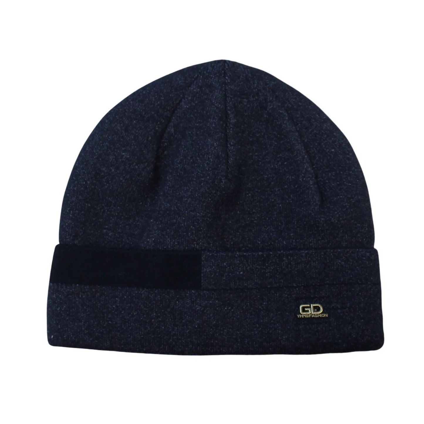 Ski Hat | Contrast Stripe Knit Cuffed Style – Dark Grey & Black