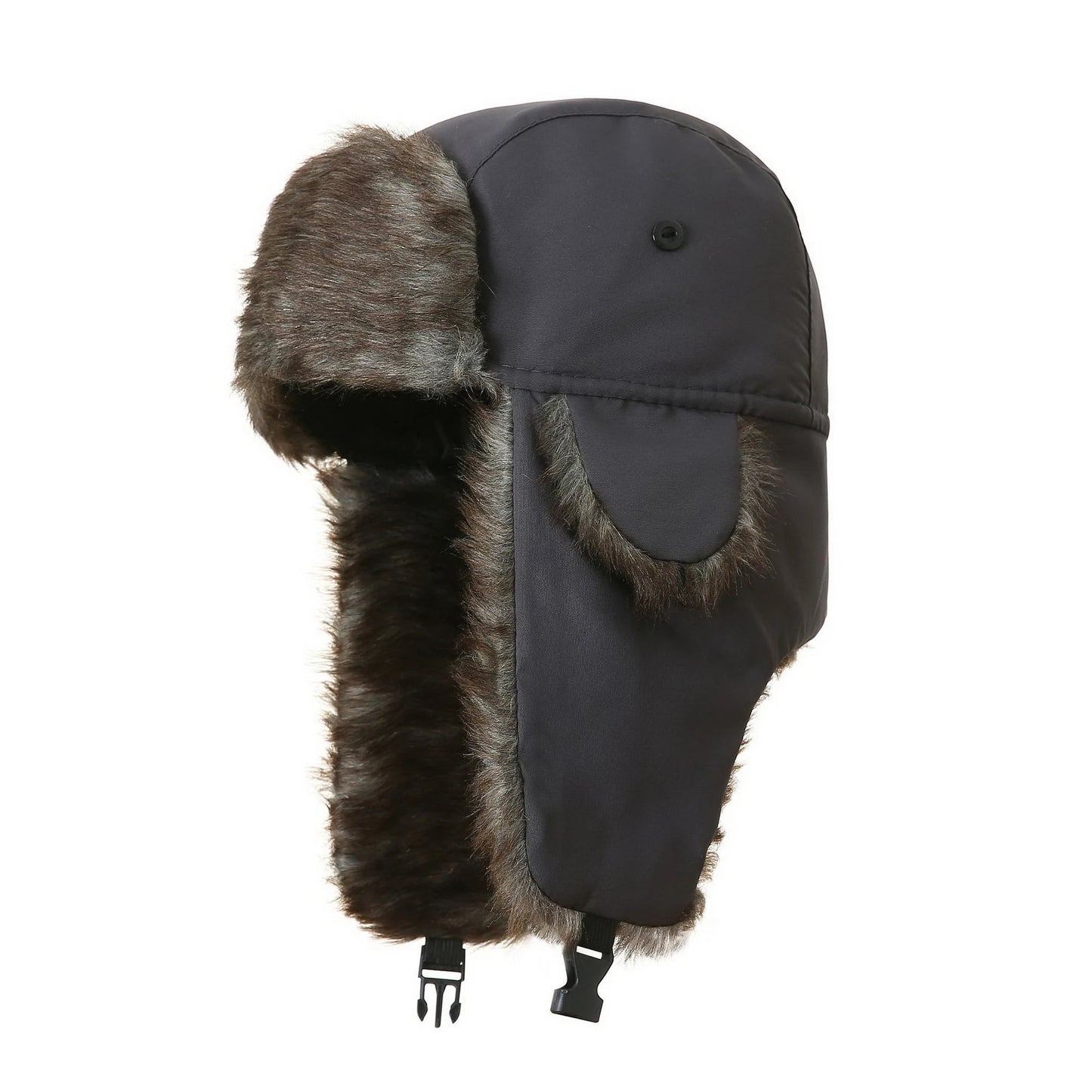 Trapper Hat | Faux Fur Lined Winter Trapper Design – Charcoal Grey