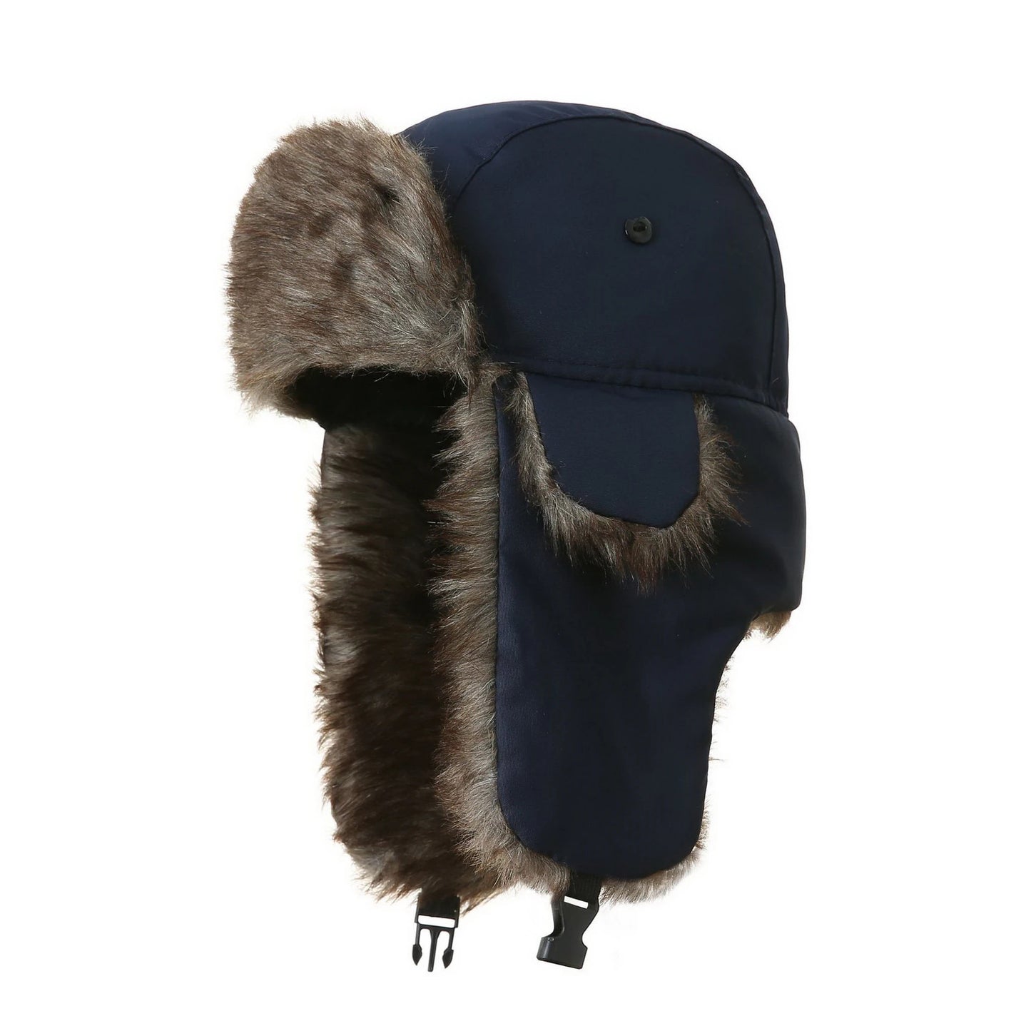 Trapper Hat | Faux Fur Lined Winter Trapper Design – Navy