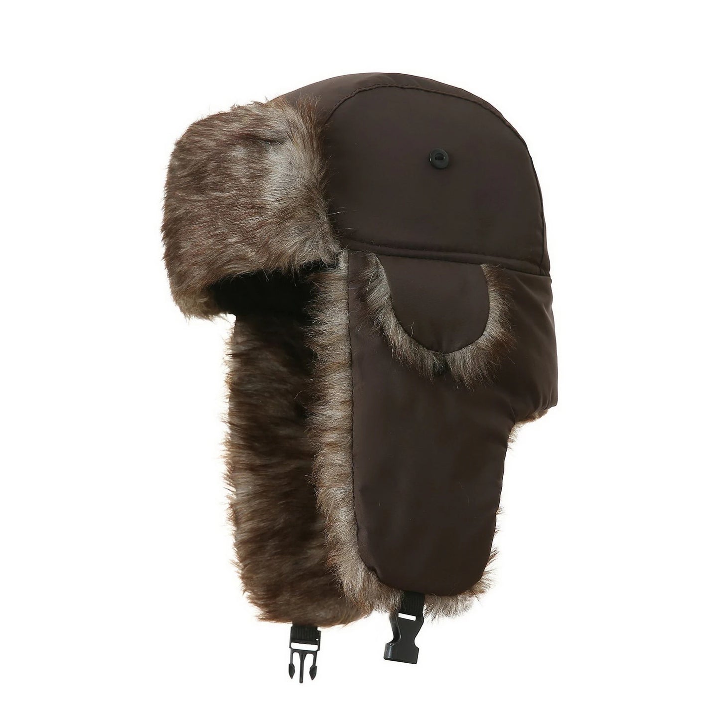 Trapper Hat | Faux Fur Lined Winter Trapper Design – Brown