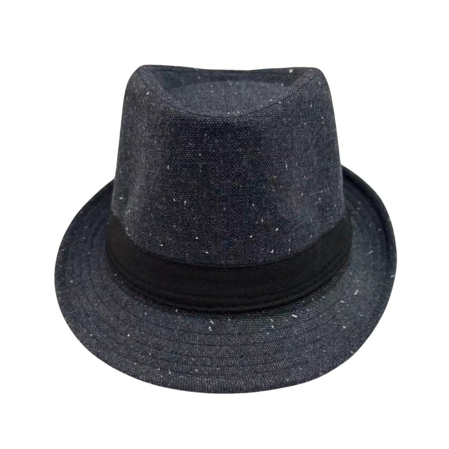 Trilby Hat | Speckled Fabric with Black Band – Black