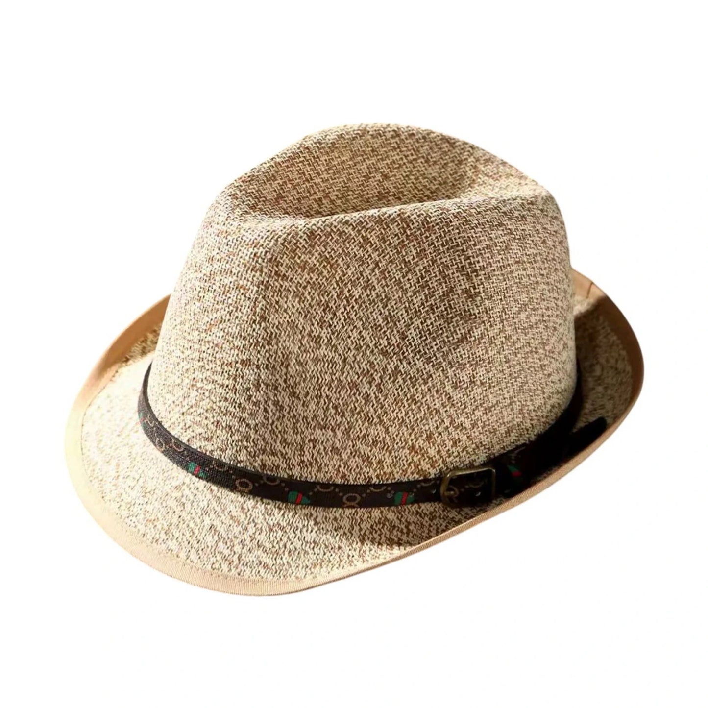 Straw Trilby Hat | Buckle Band Detail – Naturl