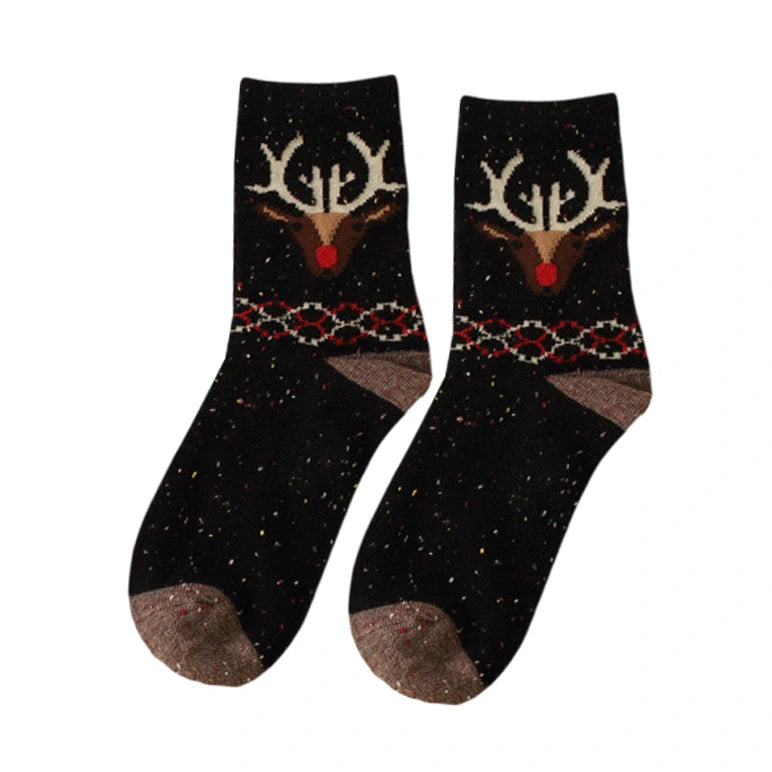 Unisex Socks | Deer Pattern – Black