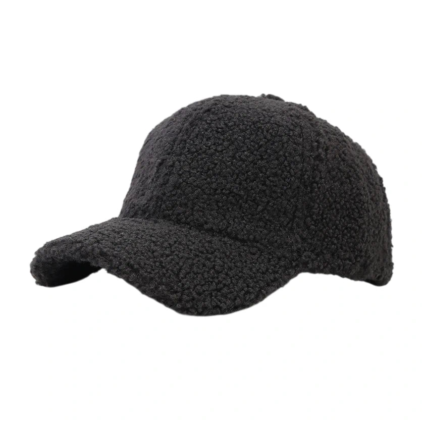 Fashion Hat | Teddy Fleece Baseball Cap – Dark Grey