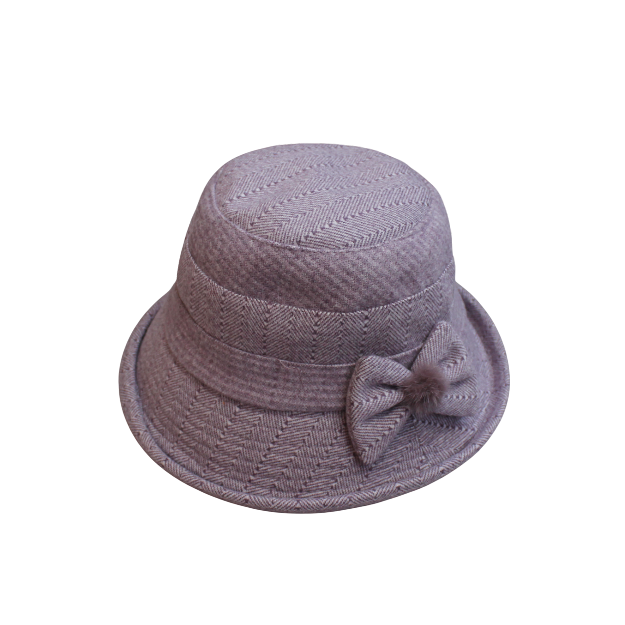 IGO2508251 Herringbone Pom - Bow Fashion Hat