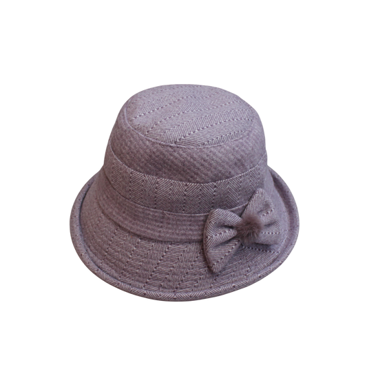 IGO2508251 Herringbone Pom - Bow Fashion Hat