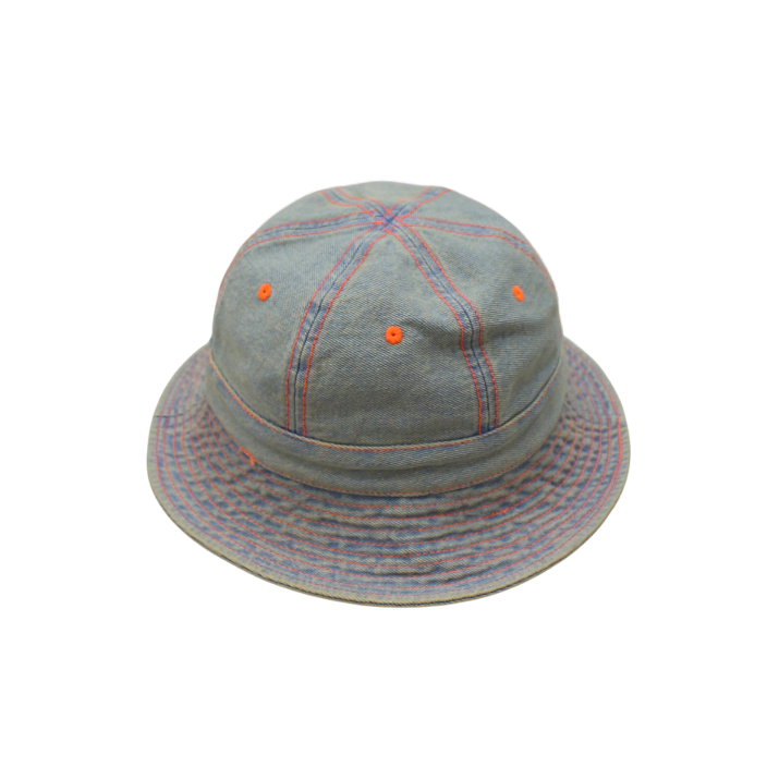 IGO2508302 Color - Block Stitch Denim Bucket Hat