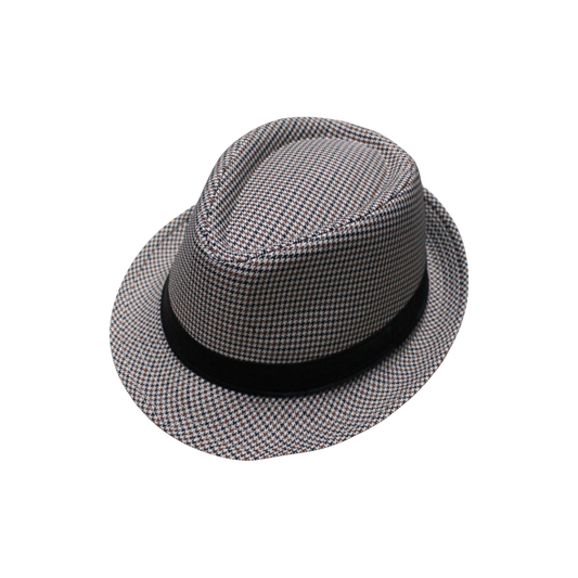 IGO2508313 Houndstooth Plaid Band Trilby Hat