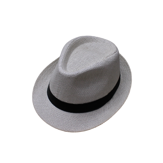 IGO2508323 Woven Texture Black-Band Trilby Hat