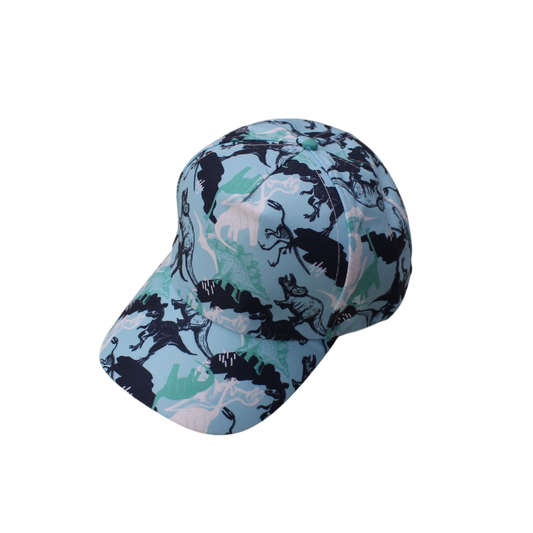 IGO2508328 Light Blue Dinosaur Silhouette Printed Baseball Cap