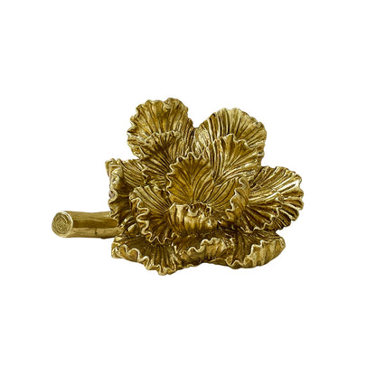 【Pre-order: 30-day lead time | MOQ: 120 units】Gold color Layered Peony Resin Candle Holder | Artistic Home Collection