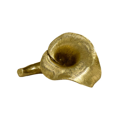 【Pre-order: 30-day lead time | MOQ: 120 units】Gold color Trumpet Flower Resin Candle Holder | Artistic Home Collection