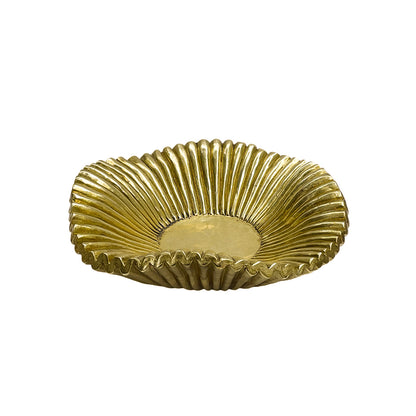 【Pre-order: 30-day lead time | MOQ: 120 units】Gold color Radiant-Ridged Resin Tray | Artistic Home Collection