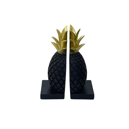 【Pre-order: 30-day lead time | MOQ: 120 units】Resin Pineapple Bookends | Black/White | Artistic Home Collection