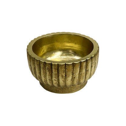 【Pre-order: 30-day lead time | MOQ: 120 units】Gold color Fluted Pedestal Resin Tray | Artistic Home Collection