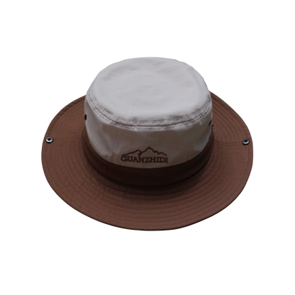 IGO2508362 Brown - White Color - Block "GUANZHIDI" Bucket Hat