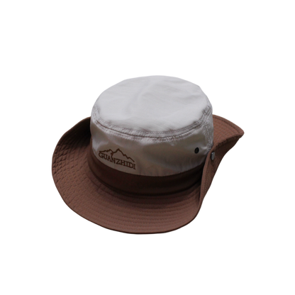 IGO2508362 Brown - White Color - Block "GUANZHIDI" Bucket Hat