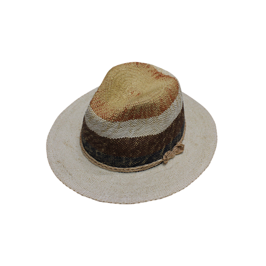 IGO2508388 Color - Block Hemp Rope Straw Fedora Hat