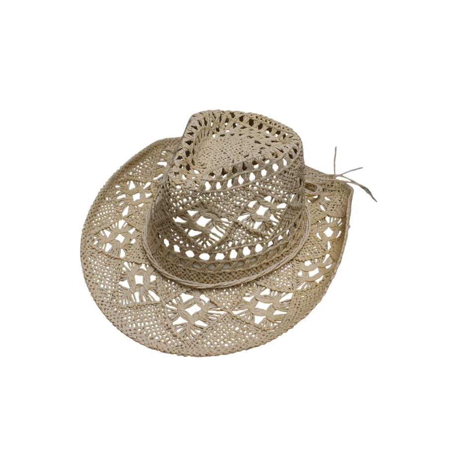 IGO2508390 Hollow - Out Woven Straw Fedora Hat