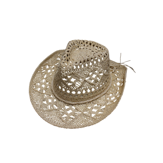 IGO2508390 Hollow - Out Woven Straw Fedora Hat