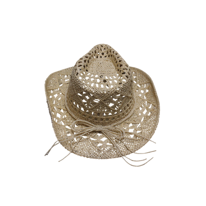 IGO2508390 Hollow - Out Woven Straw Fedora Hat