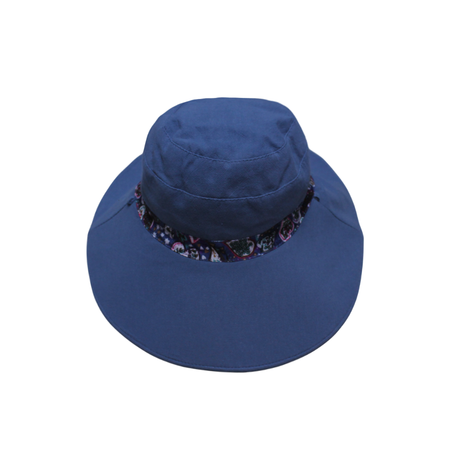 IGO2508393 Dark Blue Double - Sided Printed Wide - Brim Bucket Hat